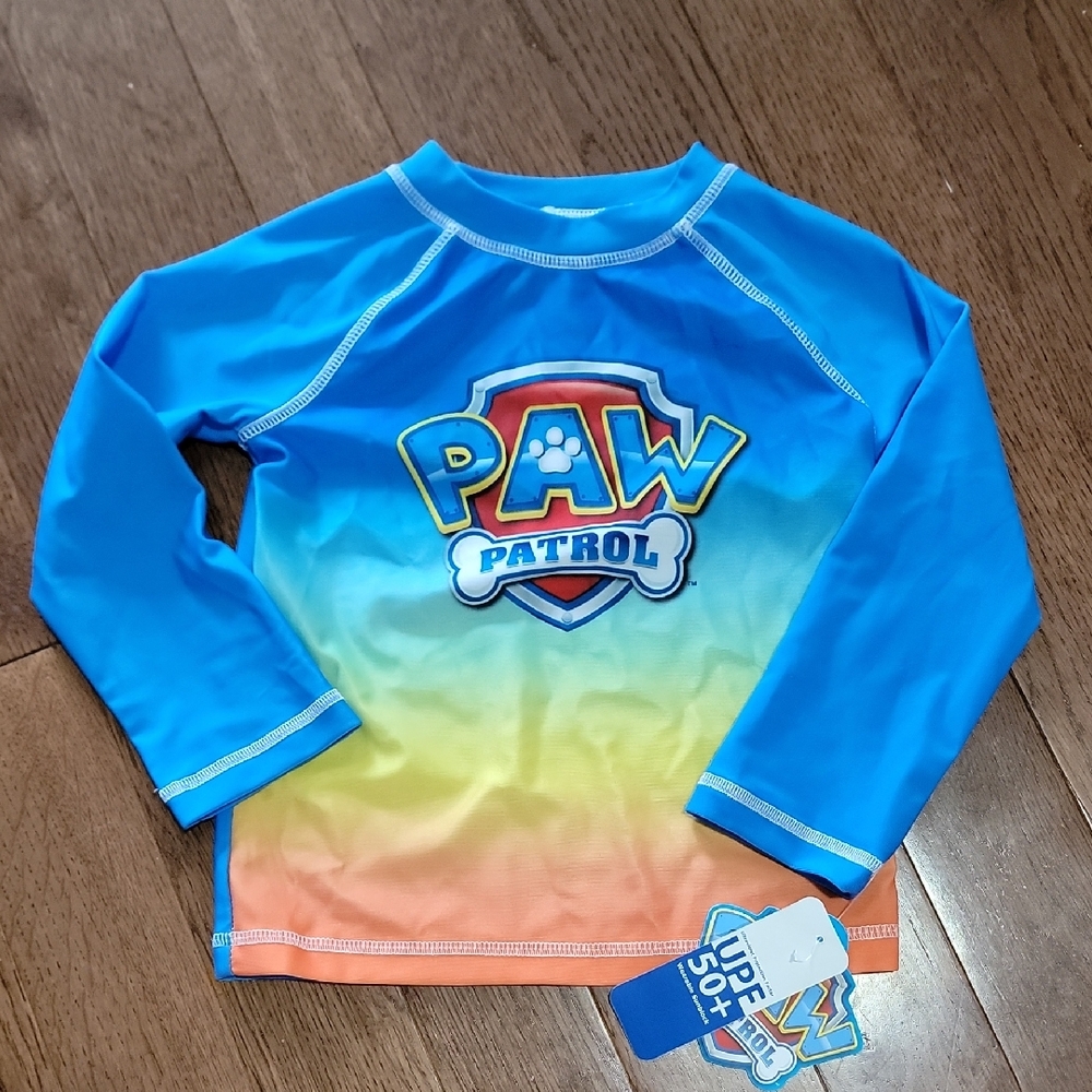 Paw Patrol Blue and Yellow Rashguard Swim Shirt